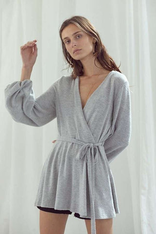 Long Sleeve Wrap Tie Waist Tunic Blouse from Long Sleeve Top collection you can buy now from Fashion And Icon online shop