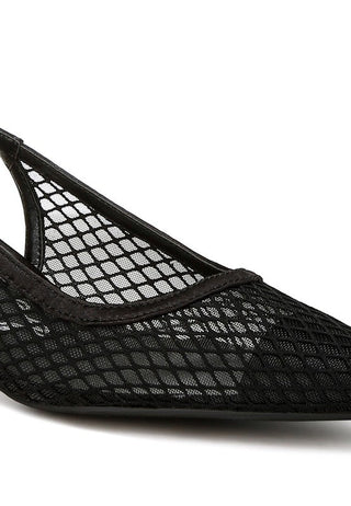 Mesh Pointed Slingback Heels from Mule collection you can buy now from Fashion And Icon online shop