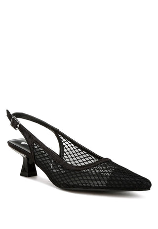 Mesh Pointed Slingback Heels from Mule collection you can buy now from Fashion And Icon online shop