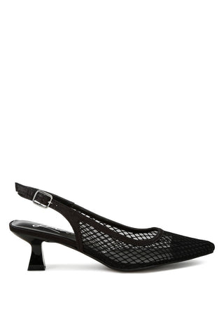 Mesh Pointed Slingback Heels from Mule collection you can buy now from Fashion And Icon online shop