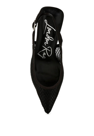 Mesh Pointed Slingback Heels from Mule collection you can buy now from Fashion And Icon online shop