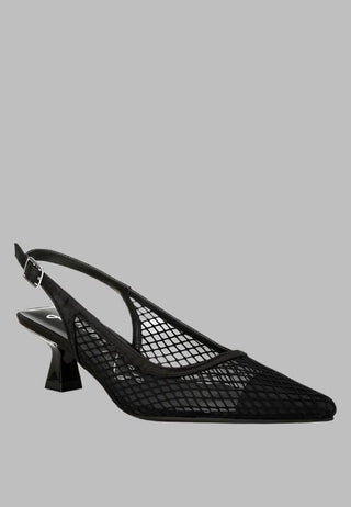 Mesh Pointed Slingback Heels from Mule collection you can buy now from Fashion And Icon online shop