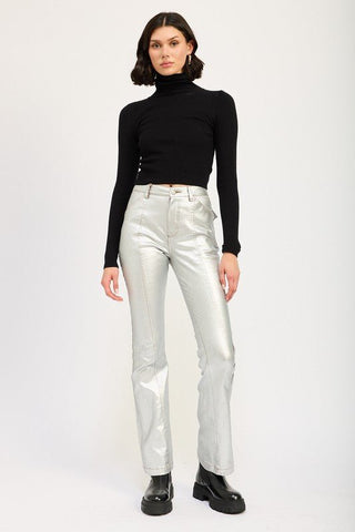 Metallic High Waisted Straight Leg Pants from Flare Pants collection you can buy now from Fashion And Icon online shop