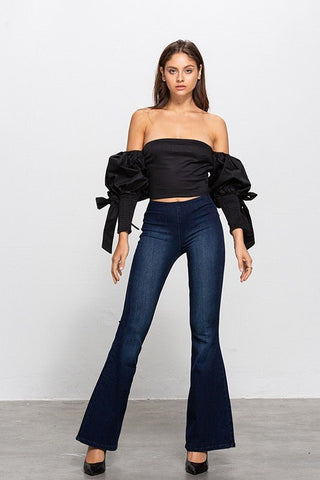 Mid - Rise Banded Waist Flare Jeans from Flare Jeans collection you can buy now from Fashion And Icon online shop