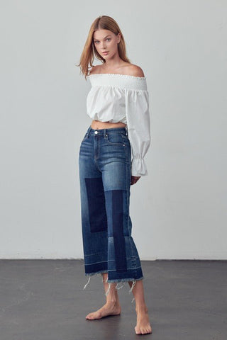 Mid Rise Crop Flare Jeans from collection you can buy now from Fashion And Icon online shop