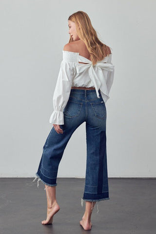 Mid Rise Crop Flare Jeans from collection you can buy now from Fashion And Icon online shop