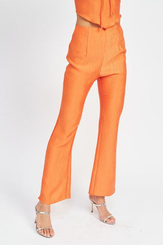 Orange Flare High Rise Pants from Pants collection you can buy now from Fashion And Icon online shop