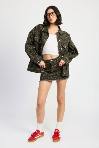 Oversized Animal Print Denim Jacket from Denim Jackets collection you can buy now from Fashion And Icon online shop