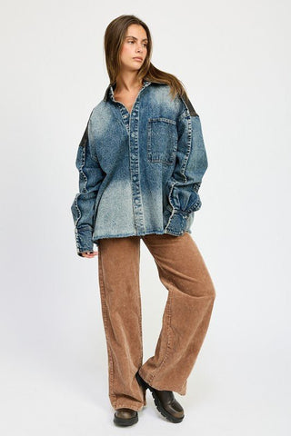 Oversized Denim Jacket With Buttons from collection you can buy now from Fashion And Icon online shop