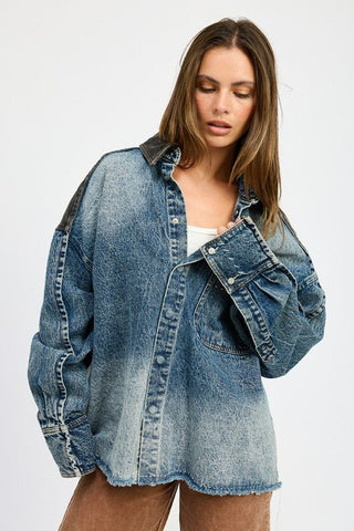 Oversized Denim Jacket With Buttons from collection you can buy now from Fashion And Icon online shop