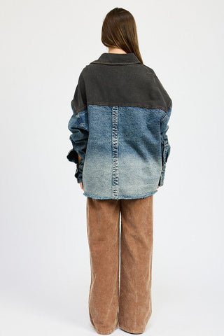 Oversized Denim Jacket With Buttons from collection you can buy now from Fashion And Icon online shop