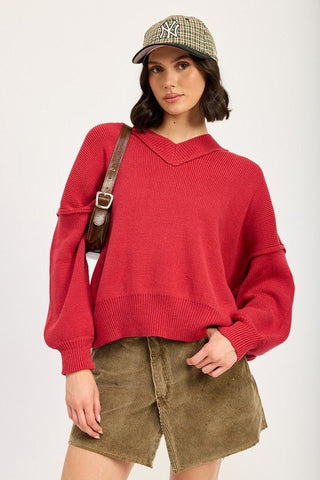 Oversized V - Neck Sweater from Sweaters collection you can buy now from Fashion And Icon online shop