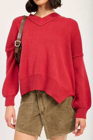 Oversized V - Neck Sweater from Sweaters collection you can buy now from Fashion And Icon online shop