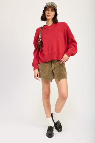 Oversized V - Neck Sweater from Sweaters collection you can buy now from Fashion And Icon online shop