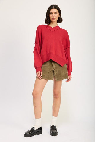 Oversized V - Neck Sweater from Sweaters collection you can buy now from Fashion And Icon online shop