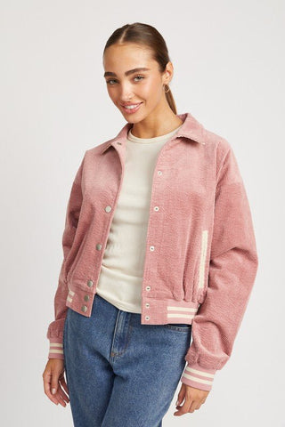 Pink Bomber Jacket from Jackets collection you can buy now from Fashion And Icon online shop