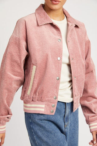 Pink Bomber Jacket from Jackets collection you can buy now from Fashion And Icon online shop