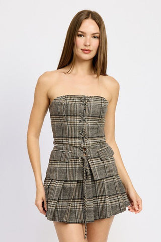 Pleated Plaid Mini Skirt from Mini Skirts collection you can buy now from Fashion And Icon online shop