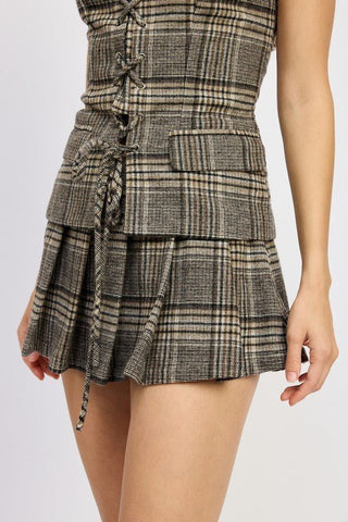 Pleated Plaid Mini Skirt from Mini Skirts collection you can buy now from Fashion And Icon online shop