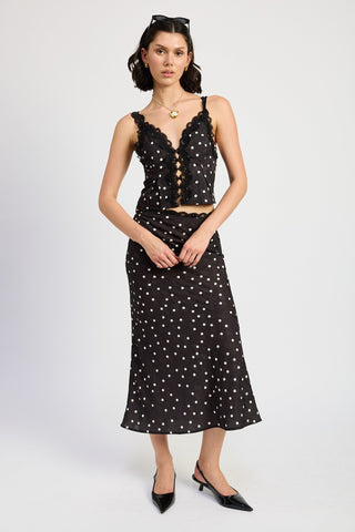 Polka Dot Lace - Trimmed Corset Top from Sleeveless Top collection you can buy now from Fashion And Icon online shop