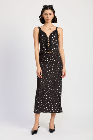 Polka Dot Lace - Trimmed Corset Top from Sleeveless Top collection you can buy now from Fashion And Icon online shop