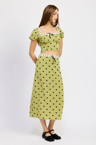 Polka Dot Skirt from Midi Skirts collection you can buy now from Fashion And Icon online shop