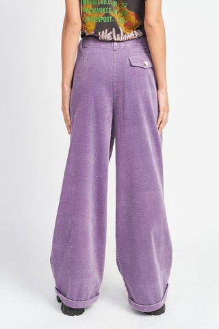 Purple Wide Leg Corduroy Pants from Pants collection you can buy now from Fashion And Icon online shop