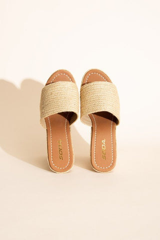 Raffia Wedge Sandals from Platform Heel collection you can buy now from Fashion And Icon online shop