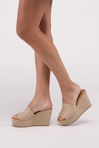 Raffia Wedge Sandals from Platform Heel collection you can buy now from Fashion And Icon online shop