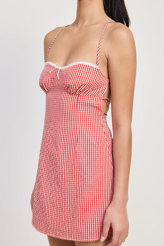 Red Gingham Mini Summer Dress from Mini Dresses collection you can buy now from Fashion And Icon online shop