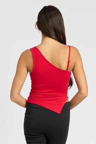 Red One Shoulder Top from Crop Tops collection you can buy now from Fashion And Icon online shop