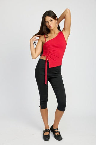 Red One Shoulder Top from Crop Tops collection you can buy now from Fashion And Icon online shop