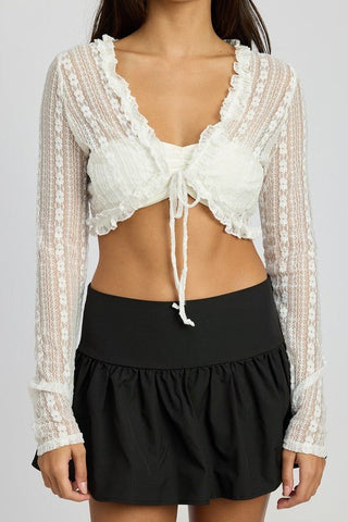 Ruffle Lace Cardigan from Cardigans collection you can buy now from Fashion And Icon online shop