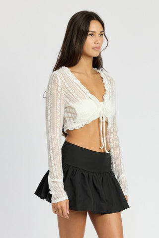 Ruffle Lace Cardigan from Cardigans collection you can buy now from Fashion And Icon online shop