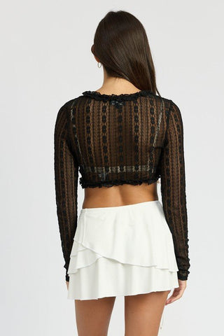 Ruffle Lace Cardigan from Cardigans collection you can buy now from Fashion And Icon online shop