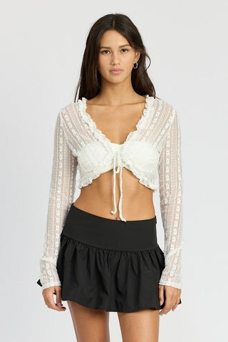 Ruffle Lace Cardigan from Cardigans collection you can buy now from Fashion And Icon online shop