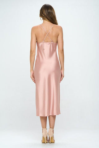 Satin Bias Slip Dress with Slit from collection you can buy now from Fashion And Icon online shop