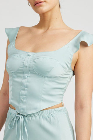 Satin Bustier Top from Crop Tops collection you can buy now from Fashion And Icon online shop