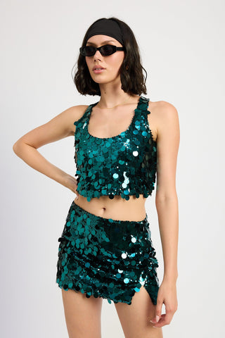 Sequin Mini Skirt with Side Slit from Mini Skirts collection you can buy now from Fashion And Icon online shop