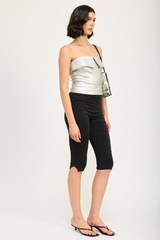 Silver Corset Top from Strapless Top collection you can buy now from Fashion And Icon online shop