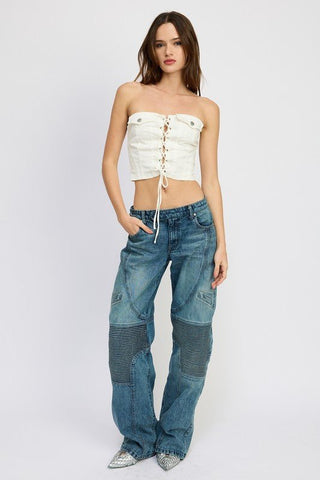 Sleeveless Lace Up Corset Top from Crop Tops collection you can buy now from Fashion And Icon online shop