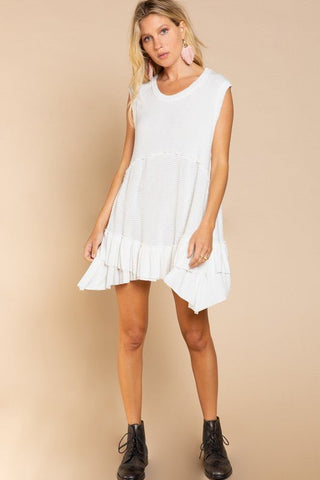 Sleeveless Ruffle Hem Dress from A line Dress collection you can buy now from Fashion And Icon online shop