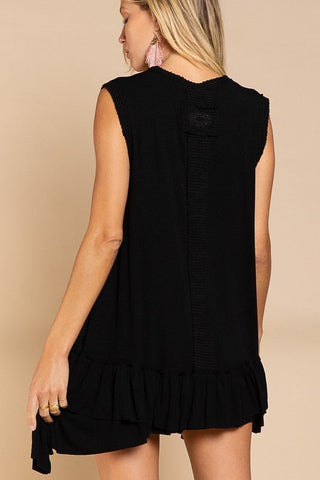 Sleeveless Ruffle Hem Dress from A line Dress collection you can buy now from Fashion And Icon online shop