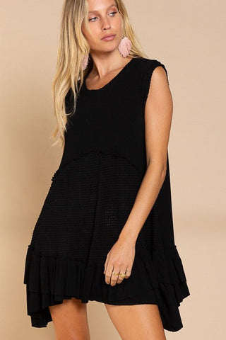 Sleeveless Ruffle Hem Dress from A line Dress collection you can buy now from Fashion And Icon online shop