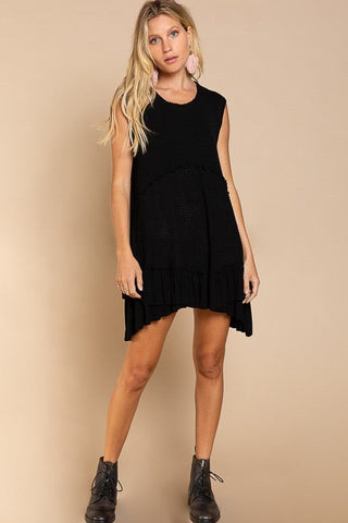 Sleeveless Ruffle Hem Dress from A line Dress collection you can buy now from Fashion And Icon online shop