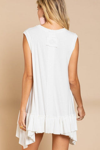 Sleeveless Ruffle Hem Dress from A line Dress collection you can buy now from Fashion And Icon online shop