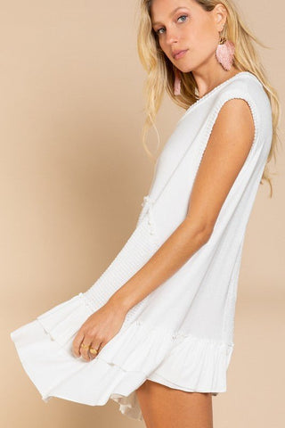 Sleeveless Ruffle Hem Dress from A line Dress collection you can buy now from Fashion And Icon online shop