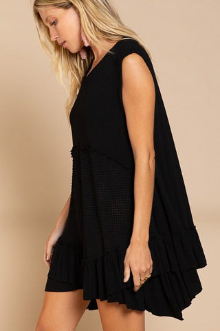 Sleeveless Ruffle Hem Dress from A line Dress collection you can buy now from Fashion And Icon online shop