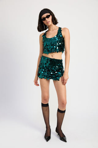 Sparkly Cropped Sequin Tank Top from Sleeveless Top collection you can buy now from Fashion And Icon online shop