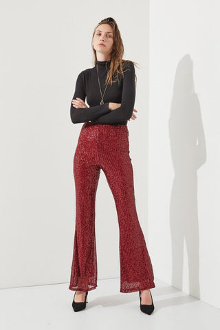 Sparkly High Waisted Sequin Pants from Flare Pants collection you can buy now from Fashion And Icon online shop